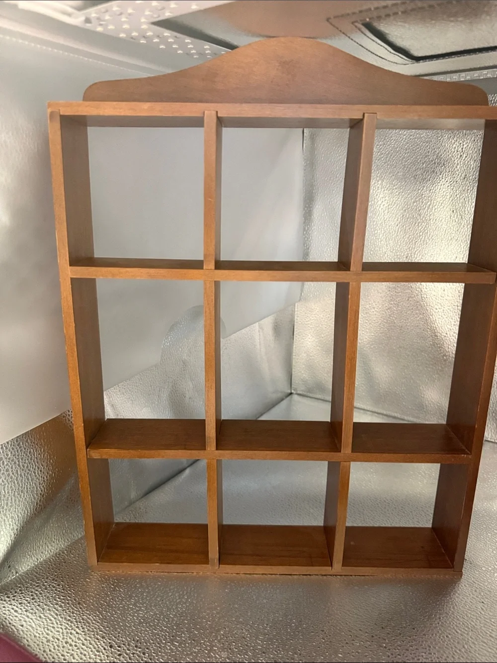Wooden 9 Cubby Wall Shelf - Brown - Picture 2 of 3
